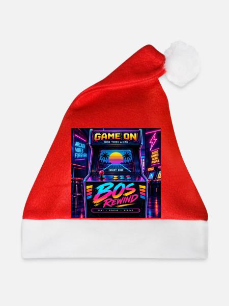 Rewind Arcade Neon - Weihnachtsmütze - Rot