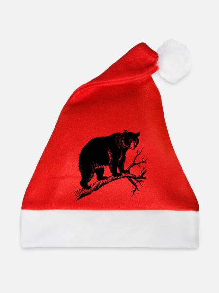 Bär im Baum - Weihnachtsmütze - Rot