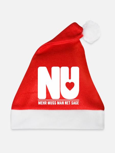 Nu Schwäbisch Dialekt Spruch Statement T-Shirt - Weihnachtsmütze - Rot - Vorne