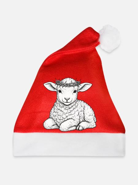 Jesus – Lamm Gottes - Weihnachtsmütze - Rot