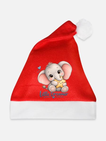 Kleiner Träumer Elefant & Stern - Weihnachtsmütze - Rot