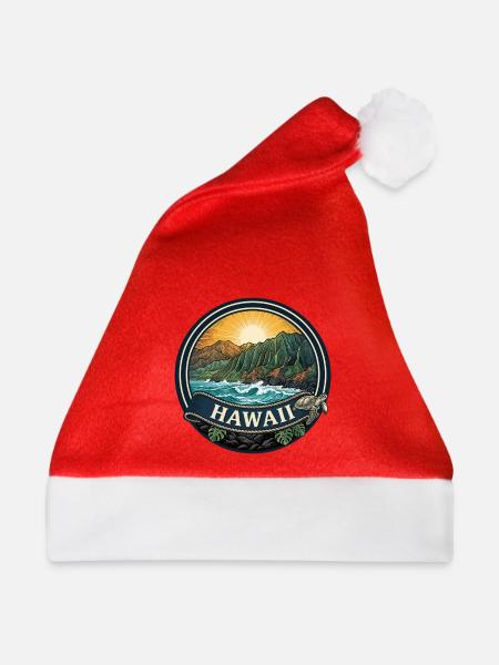 Hawaii Na Pali Coast Retro Surf-Reisegeschenk - Weihnachtsmütze - Rot