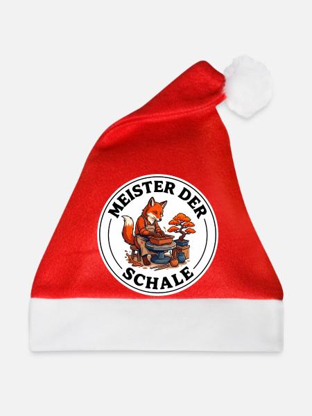 Meister der Schale Bonsai Fuchs T-Shirt - Weihnachtsmütze - Rot - Vorne