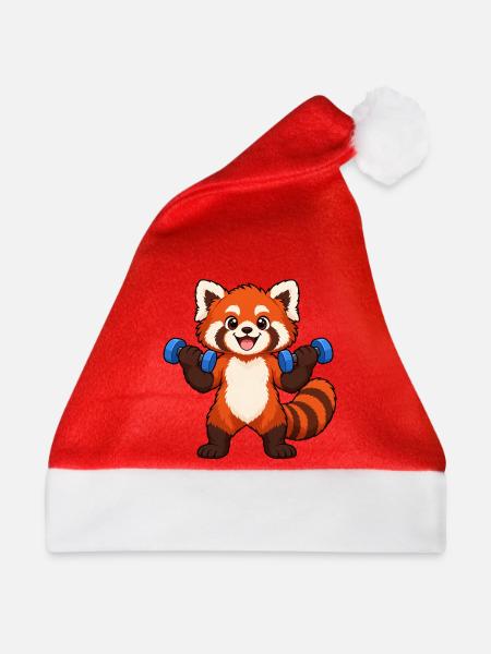 Fitness Red Panda Lifting-Hanteln - Weihnachtsmütze - Rot