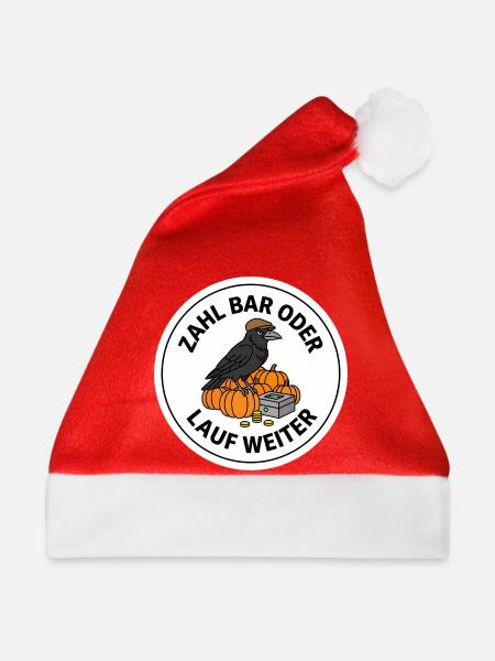 Hofladen Rabe Kürbis Vertrauenskasse T-Shirt - Weihnachtsmütze - Rot - Vorne