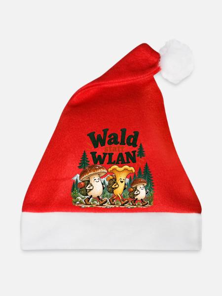 Wald statt WLAN Pilzhumor - Weihnachtsmütze - Rot