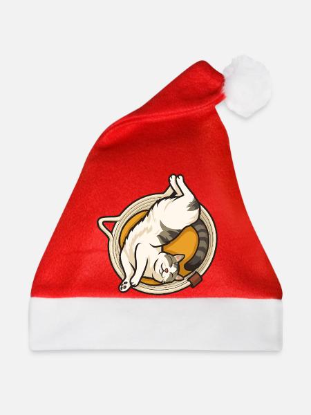 Katze - Weihnachtsmütze - Rot