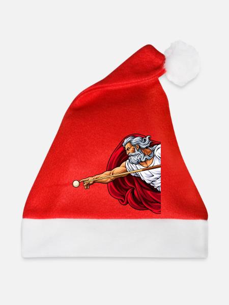 Göttlicher Billiard Spieler - Billard Bilder - Weihnachtsmütze - Rot