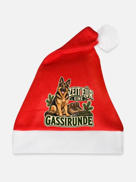 Schäferhund – Zeit für eine Gassirunde Geschenk - Weihnachtsmütze - Rot