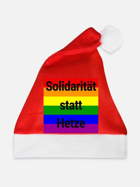 SOLIDARITÄT STATT HETZE REGENBOGEN STATEMENT - Weihnachtsmütze - Rot