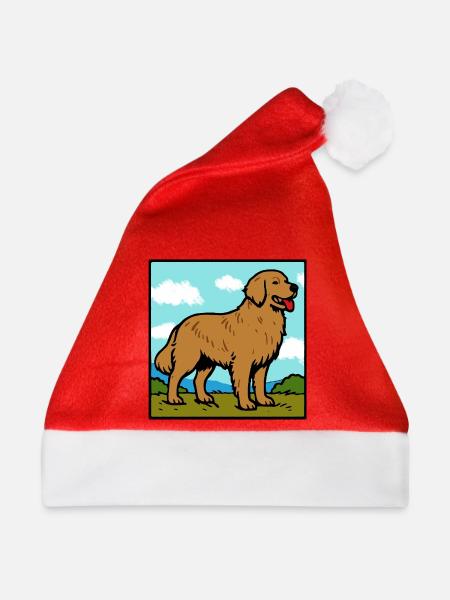 Golden Retriever - Weihnachtsmütze - Rot