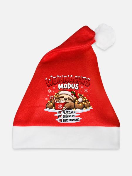 Weihnachtsmodus – Plätzchen Glühwein Entspannung - Weihnachtsmütze - Rot
