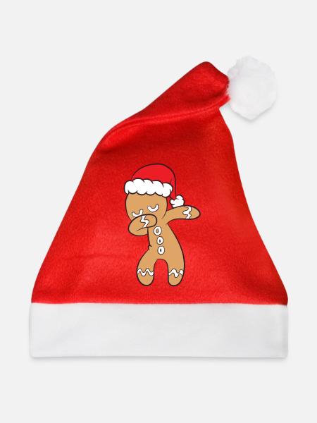 Lebkuchen mit Weihnachtsmütze Dabbender Lebkuchen - Weihnachtsmütze - Rot - Vorne