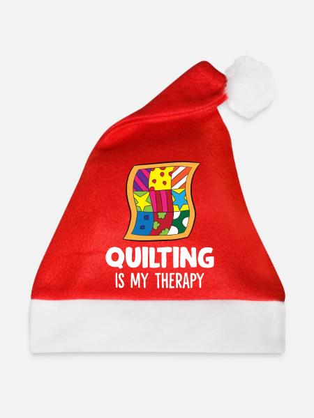 Quilten ist meine Therapie Nadelarbeit Quilten - Weihnachtsmütze - Rot - Vorne