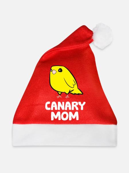 Gelber Kanarienvogel Kanarienmutter - Weihnachtsmütze - Rot