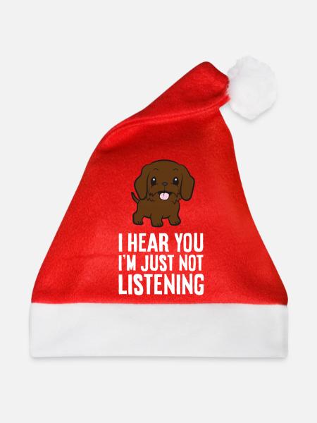 I Hear You I'm Just Not Listening Love - Weihnachtsmütze - Rot - Vorne