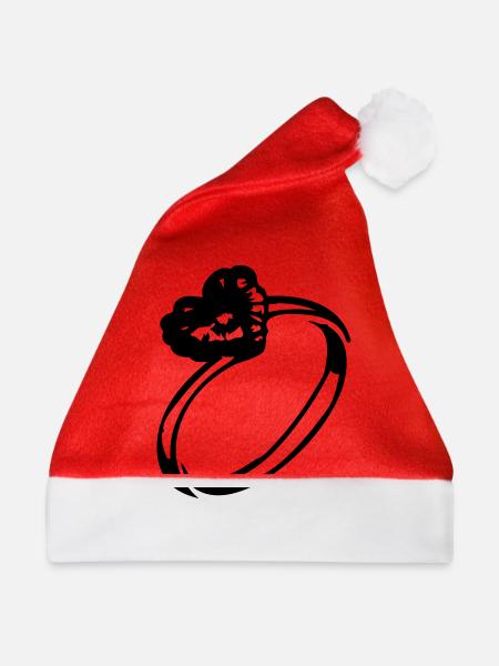 Herz-Diamant-Ring - Weihnachtsmütze - Rot