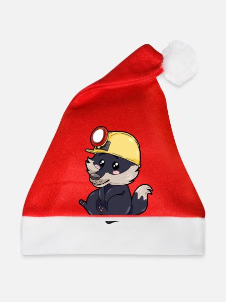 Bergarbeiter Wolf - Weihnachtsmütze - Rot
