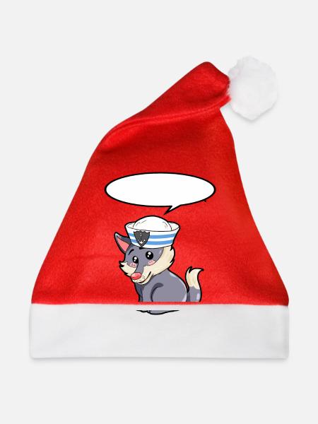Matrose Wolf - Weihnachtsmütze - Rot - Vorne