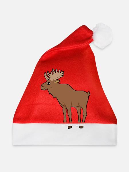 Elch - Weihnachtsmütze - Rot