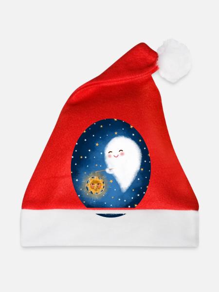 Geist mit Laterne - Weihnachtsmütze - Rot