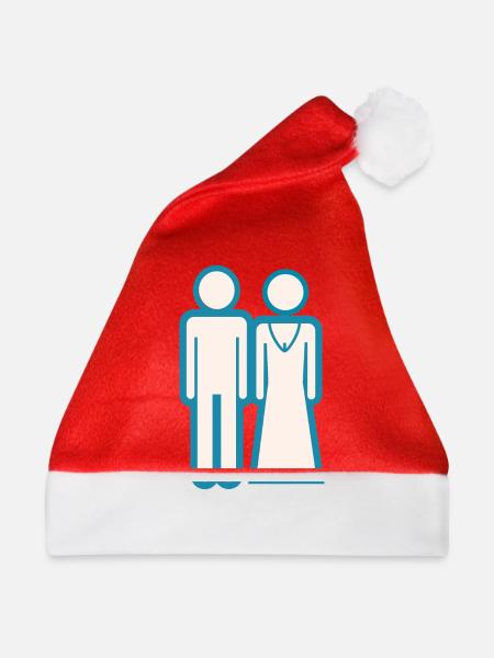 Hochzeitspaar - Weihnachtsmütze - Rot - Vorne