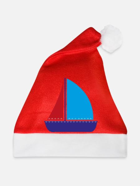 Segelboot - Weihnachtsmütze - Rot