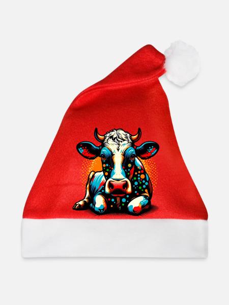 Kuh - Weihnachtsmütze - Rot