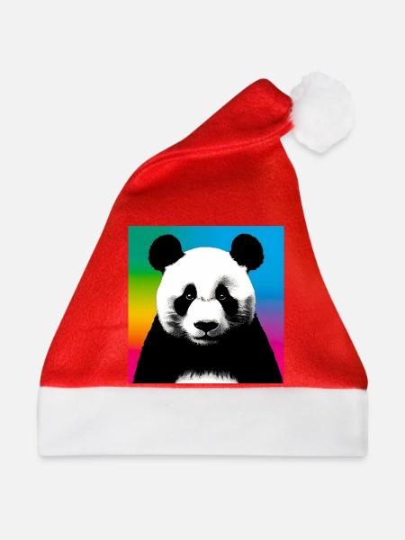 Panda - Weihnachtsmütze - Rot