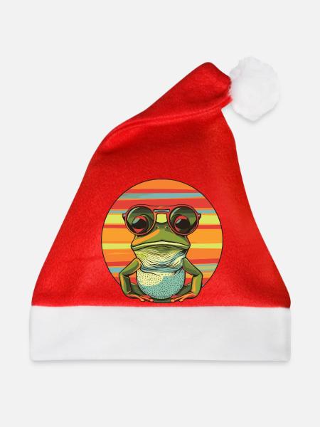 Lässige Frosch-Sonnenbrille Design - Weihnachtsmütze - Rot
