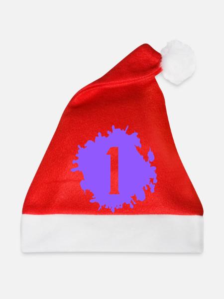 Nr1 Lila Splatter - Weihnachtsmütze - Rot