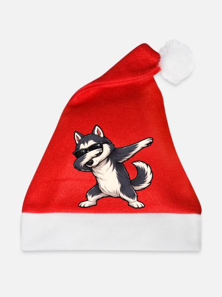 Dabbing Husky - Weihnachtsmütze - Rot