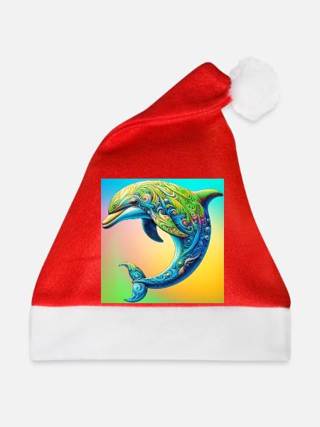 Delfin - Weihnachtsmütze - Rot