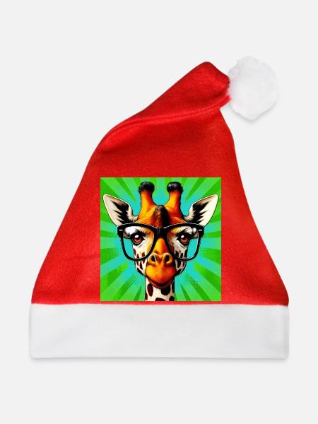 Giraffe - Weihnachtsmütze - Rot