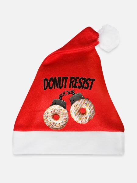 Donut Resist lustiges Donut-Shirt - Weihnachtsmütze - Rot