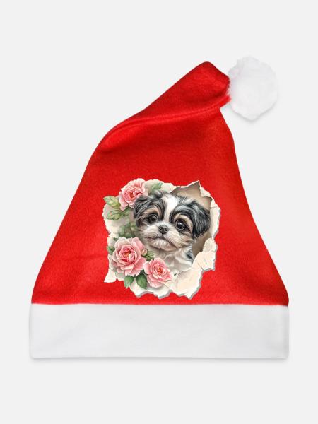 Shih Tzu - Weihnachtsmütze - Rot