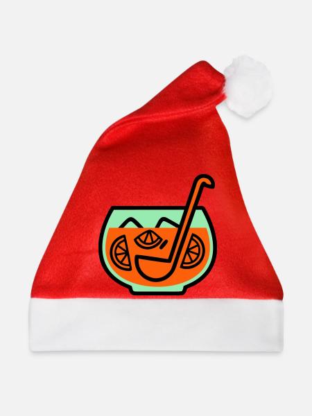 Bowle Punsch Sommergetränk Gartenparty JGA - Weihnachtsmütze - Rot