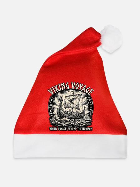 Wikinger Boot Mittelalter - Weihnachtsmütze - Rot