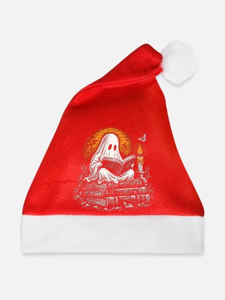 Der Geist, der bei Kerzenlicht liest - Weihnachtsmütze - Rot