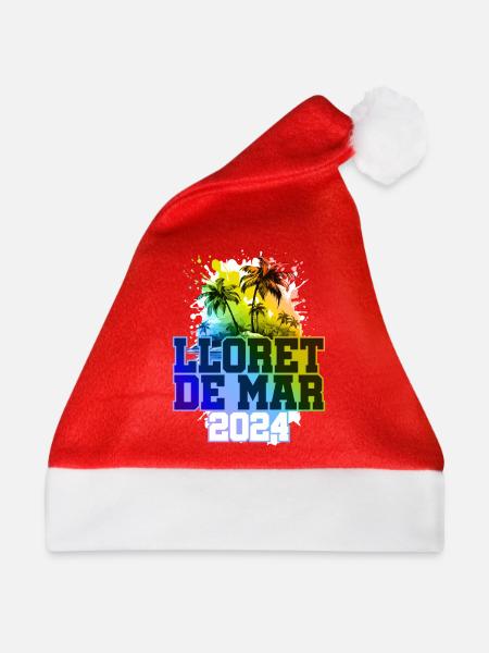 Lloret De Mar 2024 Urlaub Palmen Bunt - Weihnachtsmütze - Rot - Vorne