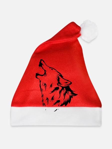 wolf - Weihnachtsmütze - Rot