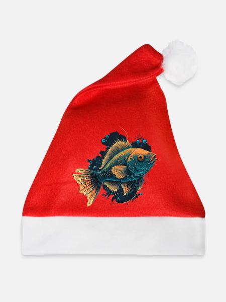 Fisch im Meer - Weihnachtsmütze - Rot