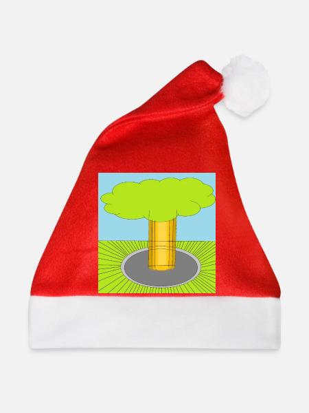 Baumdurchbruch Pop Art Waldszene - Weihnachtsmütze - Rot - Vorne