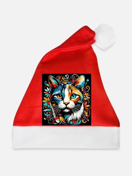 Katze - Weihnachtsmütze - Rot