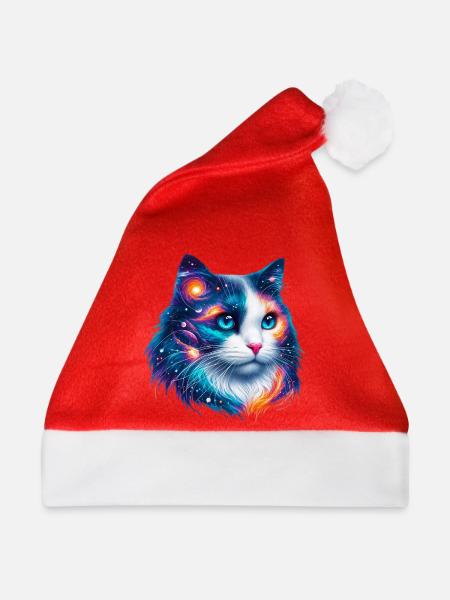Katze - Weihnachtsmütze - Rot