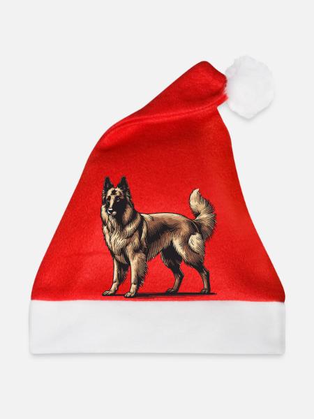 Schäferhund - Weihnachtsmütze - Rot