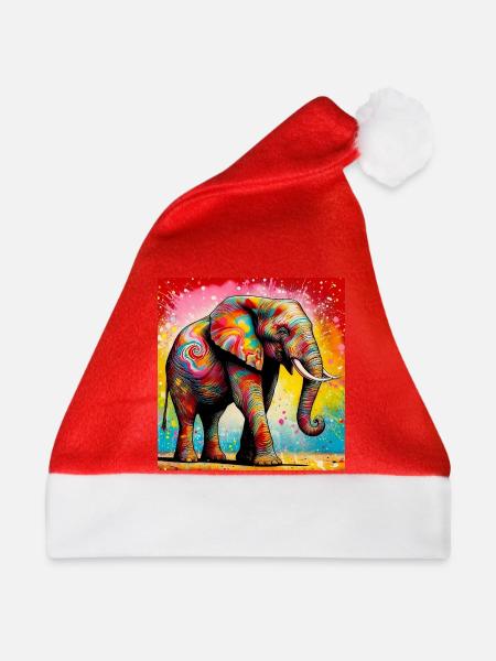 Elefant - Weihnachtsmütze - Rot