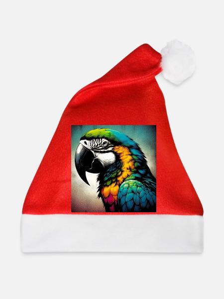 Papagei - Weihnachtsmütze - Rot
