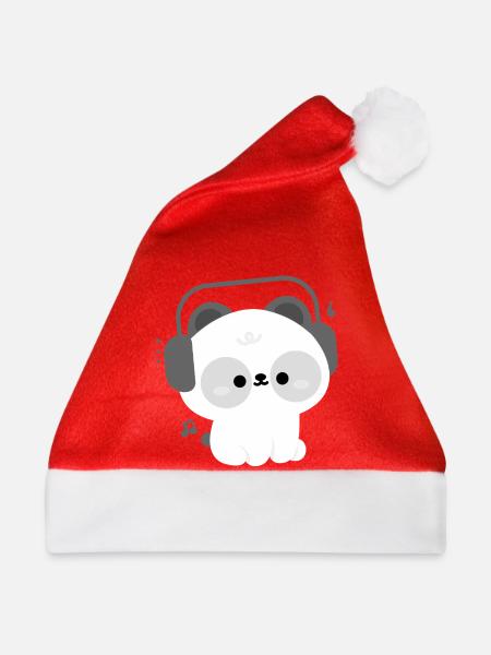 Panda Kopfhörer - Weihnachtsmütze - Rot