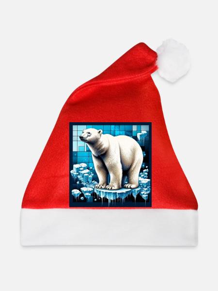 Eisbär - Weihnachtsmütze - Rot